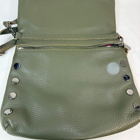 Hammitt VIP Olive Green Leather Crossbody Shoulder Bag Gunmetal Hardware - Picture 11 of 16
